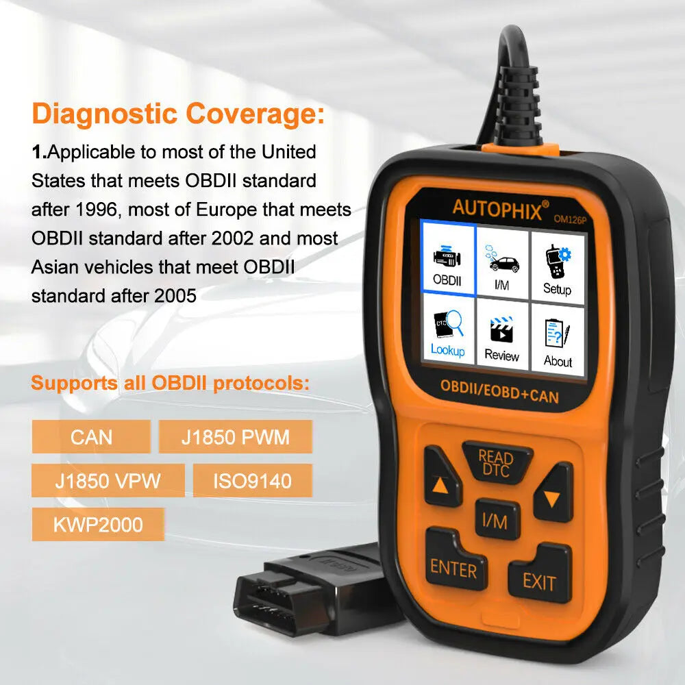 2025 Autophix OM126P Professional OBD2 Scanner Car Code Reader Automotive EOBD JOBD Universal Check Engine Fault Diagnostic Tool